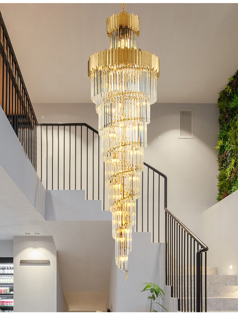 Luxury Modern Chandelier For Living Room Gold Long Staircase fancy light(WH-NC-60)
