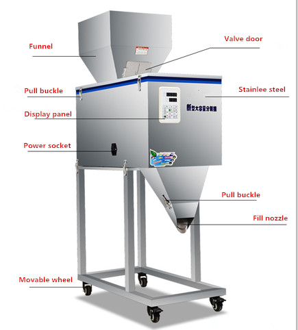 220V Automatic Weighing Packing Machine For Tea Bean Salt Particle 3000g