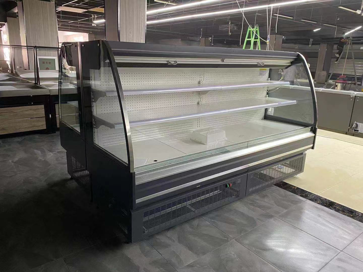Supermarket Food Display Cooler 1580mm Height Air Curtain Fruit Refrigerator