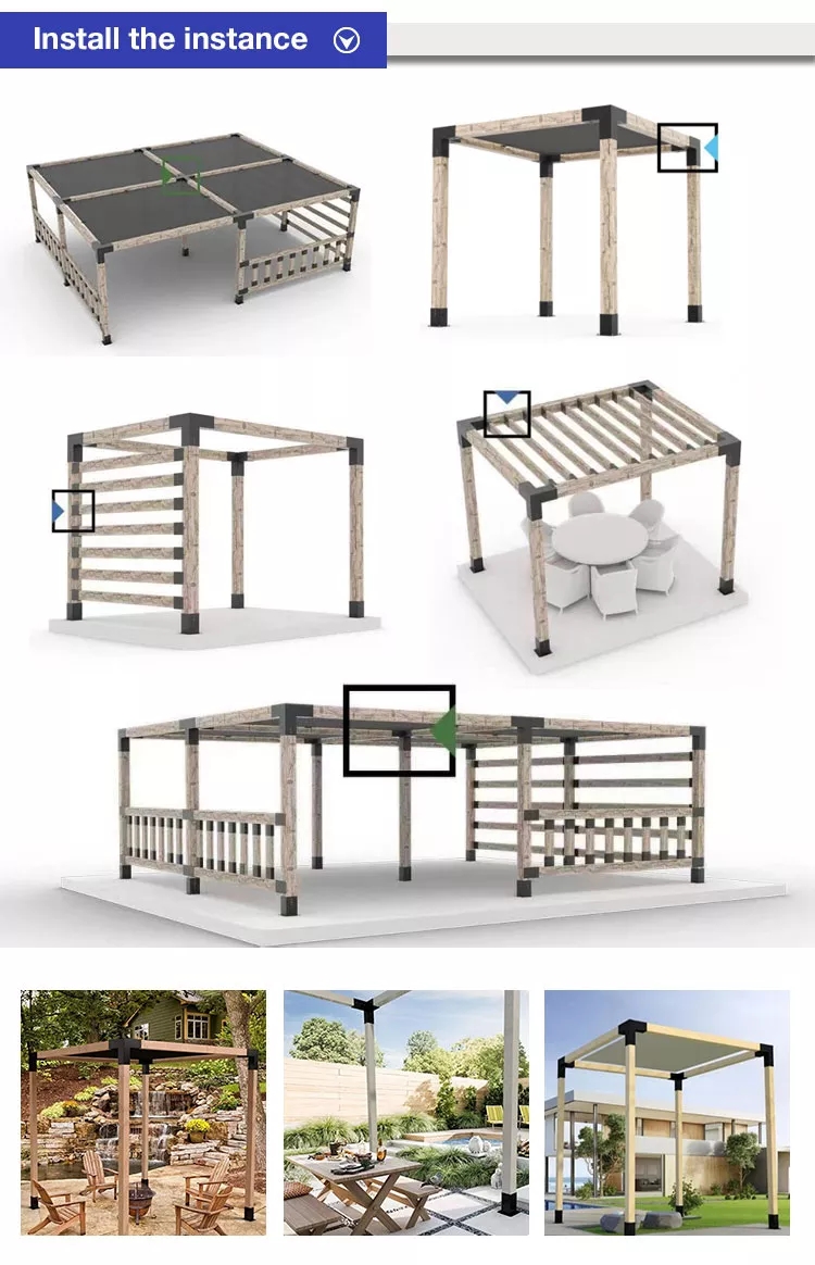 4x4 DIY Modular Cross Pergola Post Base Kits for Metal Building Materials DIY Project