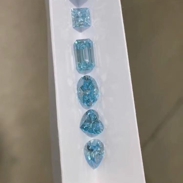 1-1.99Carat Radiant Loose Diamond Blue Lab Diamonds Jewelry Decorations