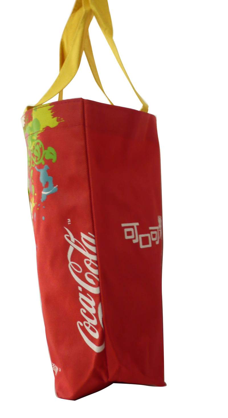 Red Cola Oxford Fabric Carrier Bags, Eco Friendly Shoppng Bag With Nylon Handle