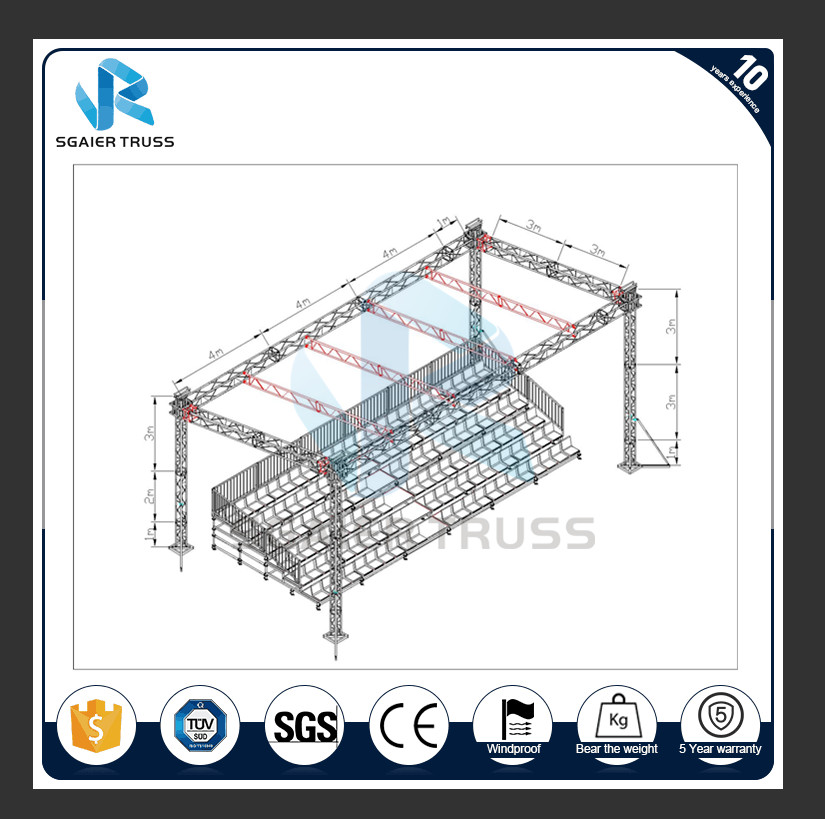 Solid Metal Structure Temporary Grandstand , Outdoor Sports State Fair Grandstand