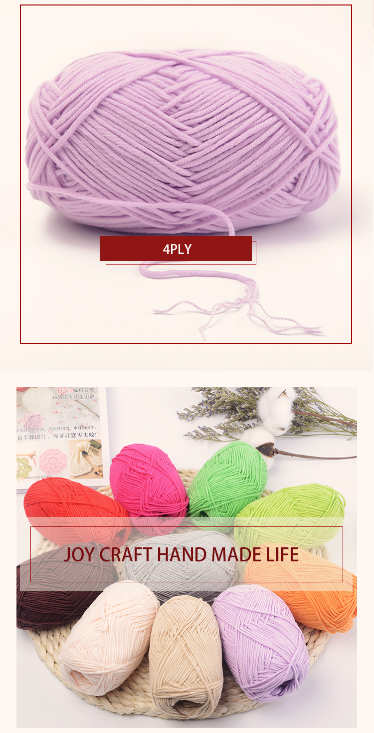 4ply Hand Arm Knit Yarn 60% Cotton 40% Milk Cotton Crochet Knitting Yarns