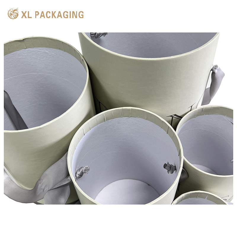 Custom Grey Cylinder Packaging Round Box Flower Paper Tube For Flower Cosmetic Gift