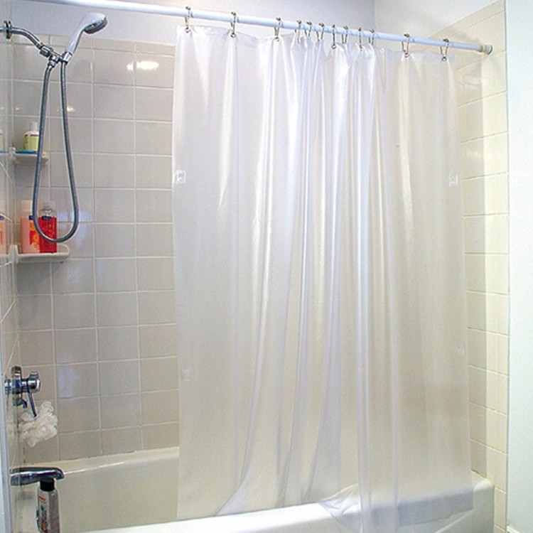 Water Repellent PEVA Plastic Shower Curtains Anti Bacteria With Magnets