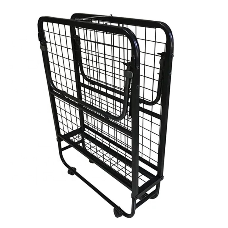Convenient and Durable Modern Metal Foldable Rollaway Extra Single Bed for Hotel Rooms