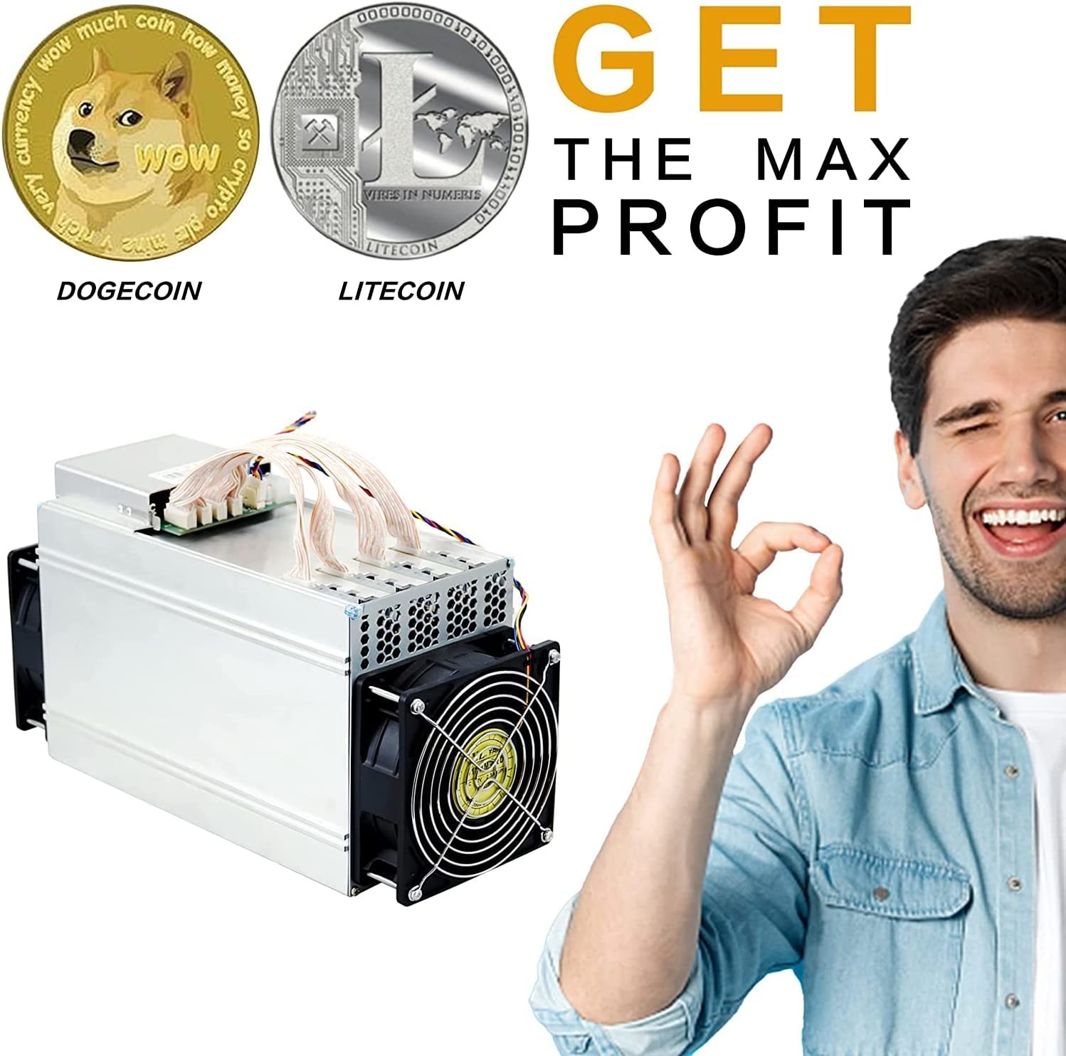 504Mh Scrypt Algorithm LTC Miner Machine Litecoin Asic Bitmain Antminer L3+