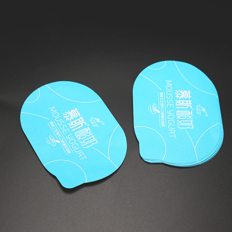 Square Embossing Yogurt Pot Lids Pearlized Bopp Film Recyclable Container Cover