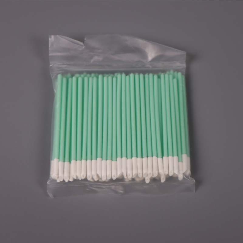 Lint Free Swab Solvent PU Head Green Stick Cleanroom Polypropylene PP Stick Polyurethane Head PU Foam Cleaning Swab