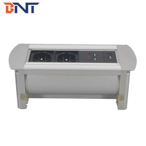 Conference manual rotate EU power table socket box with usb