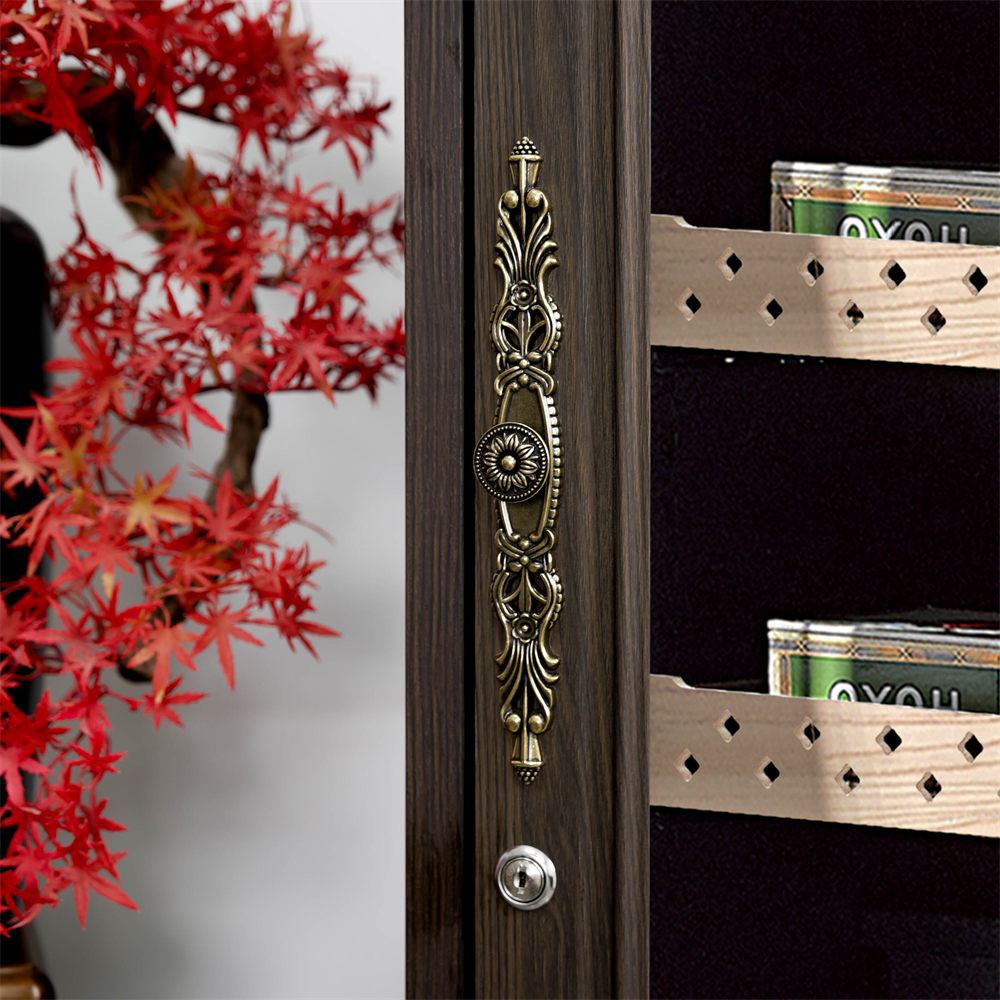 Smart Digital Touch Control Dark Brown Wood Eectroc Cigar Cooler Cabinet