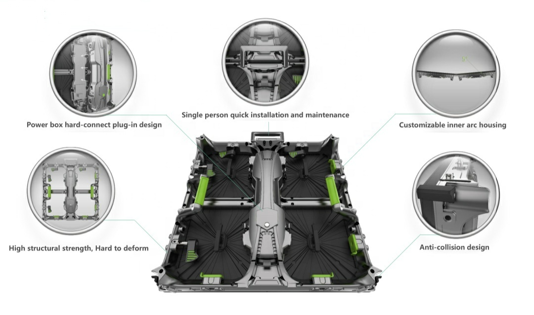 High Definition 250mm*250mm Stage Rental LED Screen 1200nits Brightness