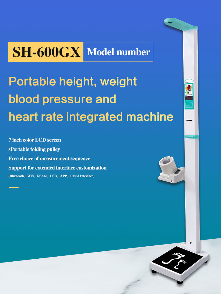 Blood Pressure Test Hd Lcd Display 500kg Height Weight Scale