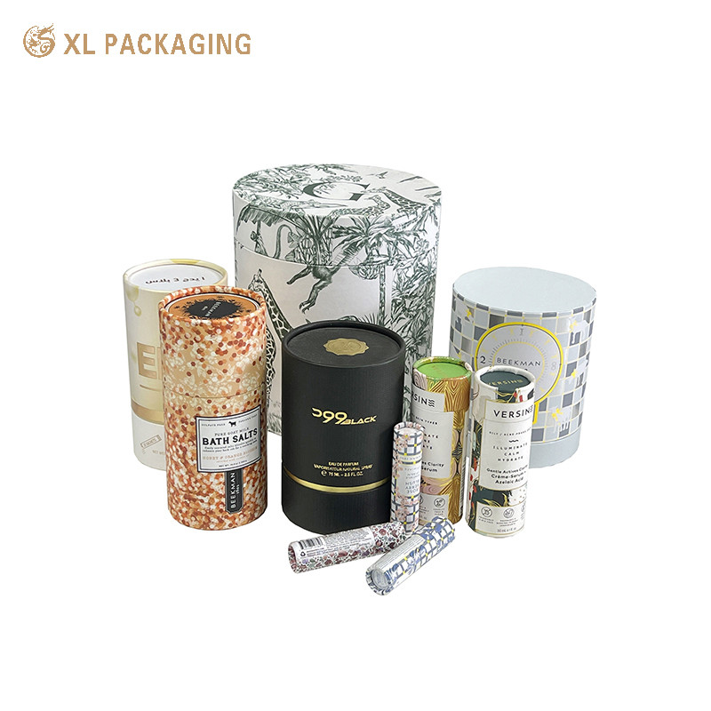 Custom Printed Pulp Paper Tube Round Kraft Packaging Box For Tea Coffee Candy Chocolate