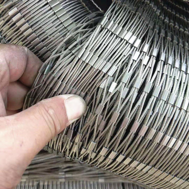 SS316 Flexible Metal Wire Rope Mesh Architectural 100mm Hole