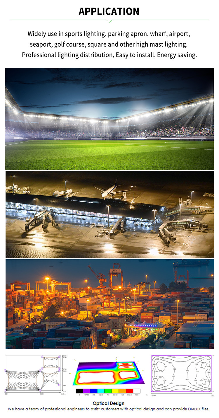 400w court high mast lights for sport lighting tennis court floodlight for high pole sports area lighting