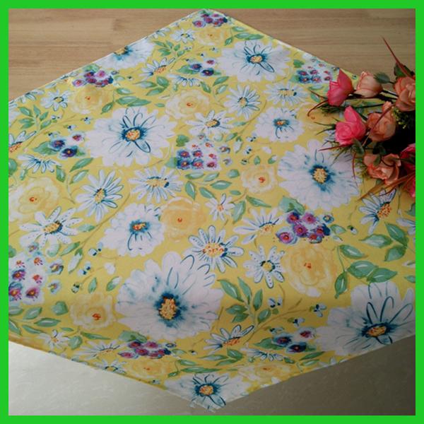 Colorful flower printed 190gsm polyester woven fabrics table decrational table