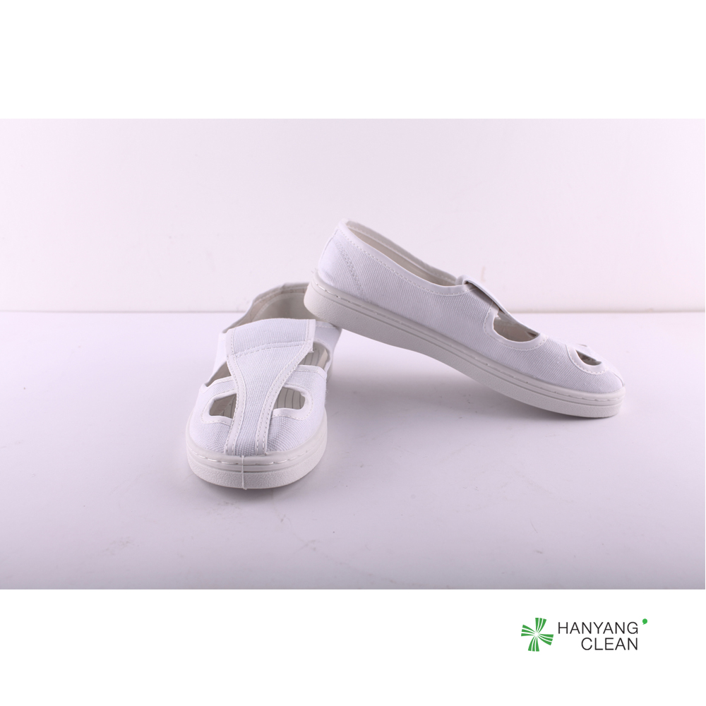 Cleanroom Gender Anti Static Shoes With Four Hole And Canvas Upper