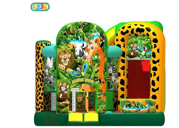 Customized Inflatable Bounce House Combo Safari Park Bounce Castle 3 Years