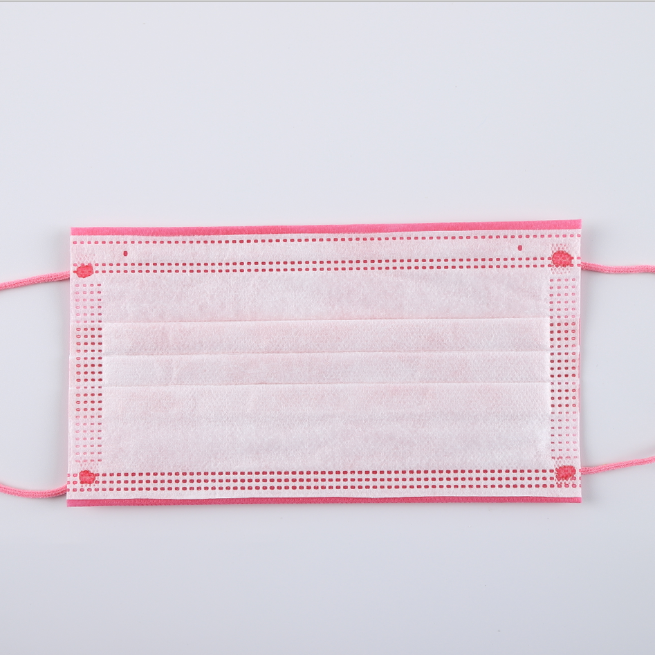 Medical disposable non woven pink dental surgical face mask