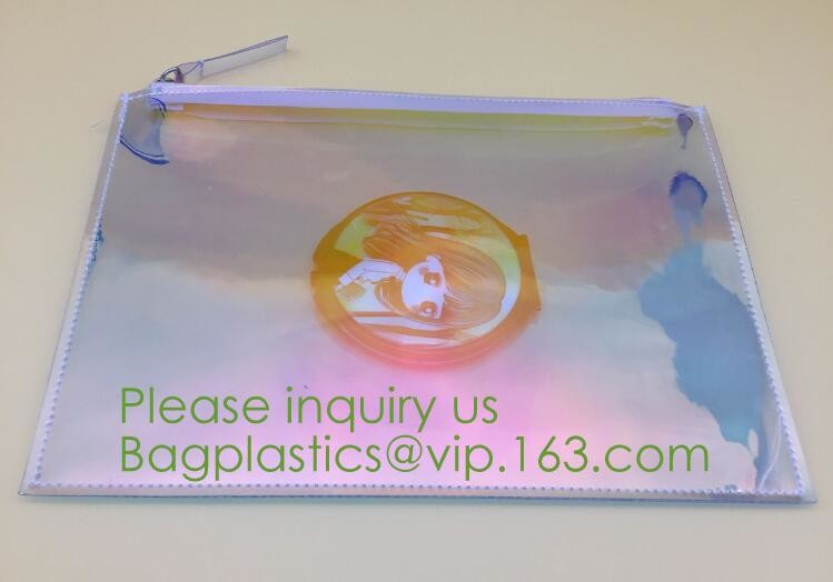 holographic pvc bags, holographic packs, holographic pouch bags, holographic metialized cosmetic make up, holographic PU