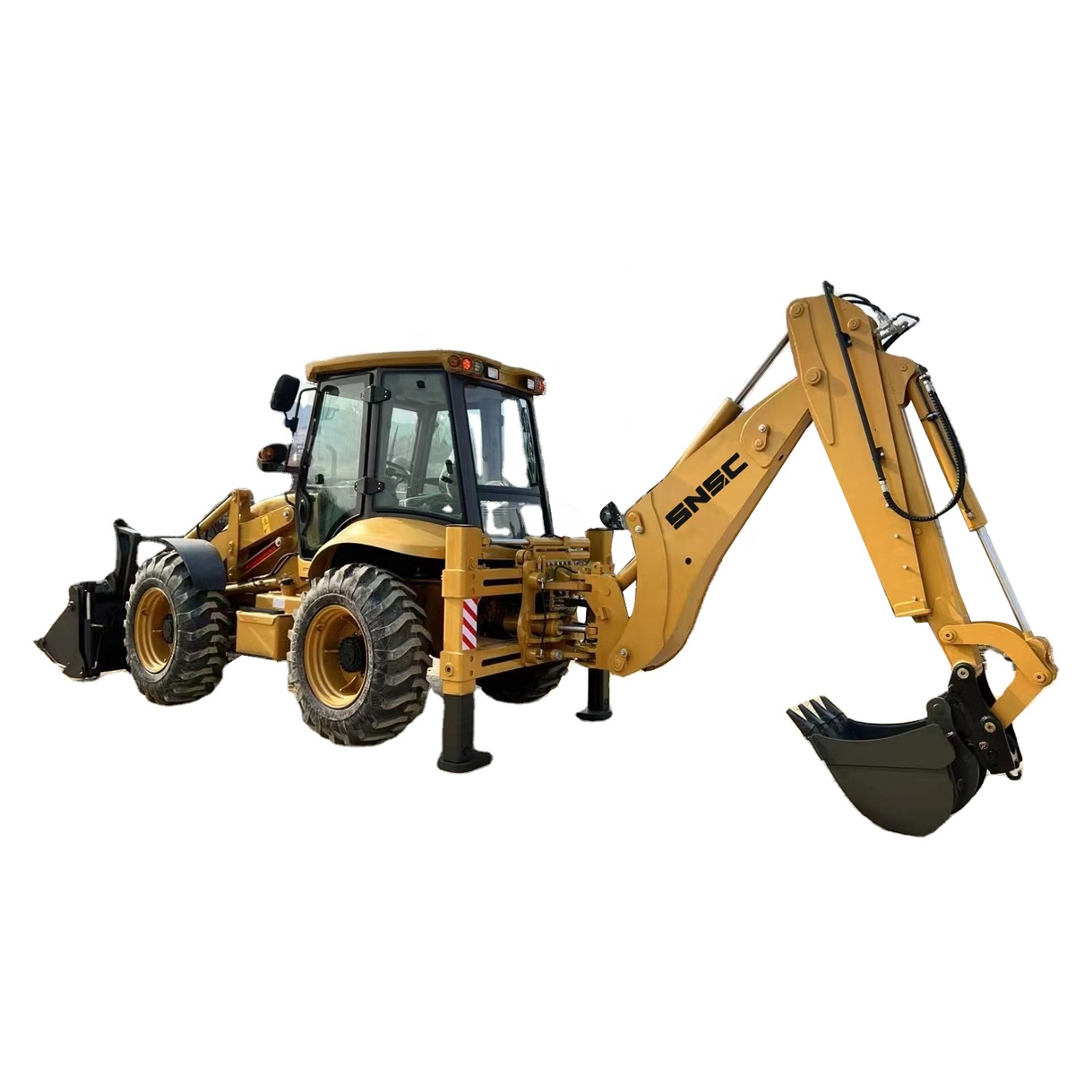Quancheng Hydraulic Pump 4x4 Mini Tractor Excavator Backhoe Loader with Luxury ROPS Cabin