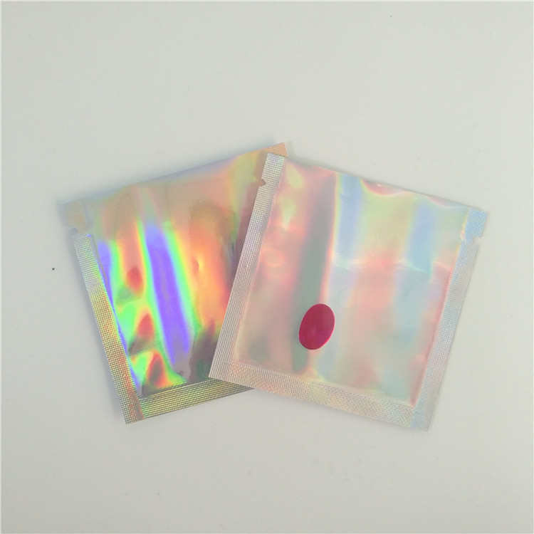 Rainbow Packaging Sealed Plastic Bags Heat Sealed Mini Transparent Holographic Jewelry Pouch