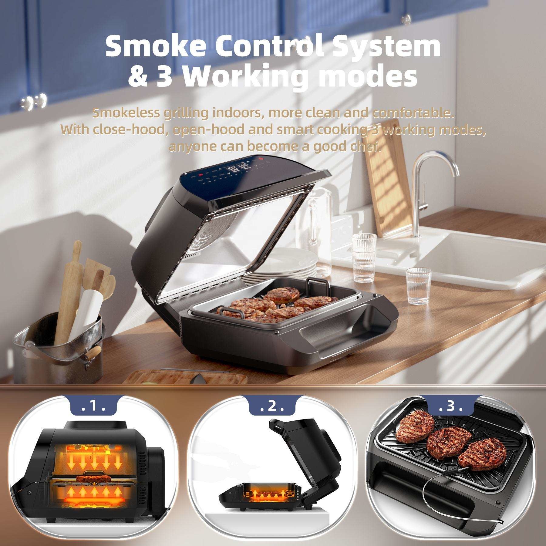 Home Smart 10l 7 In 1 Oil Free Fryer Observation Window Power Xl Air Flyer Fryer Grill