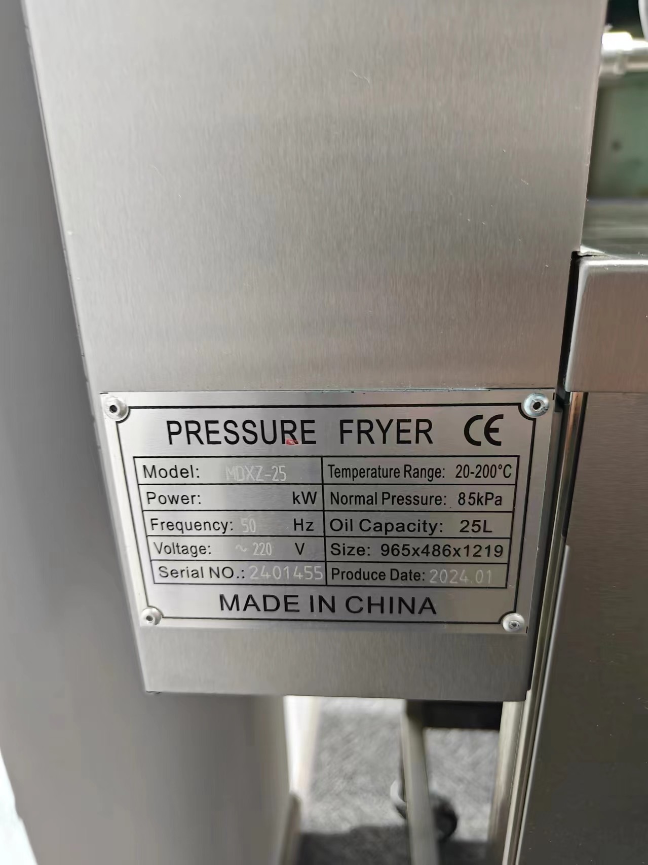 Mechanical Panel 304 SUS Gas Heating Chicken Pressure Fryer Without Oil Filtration