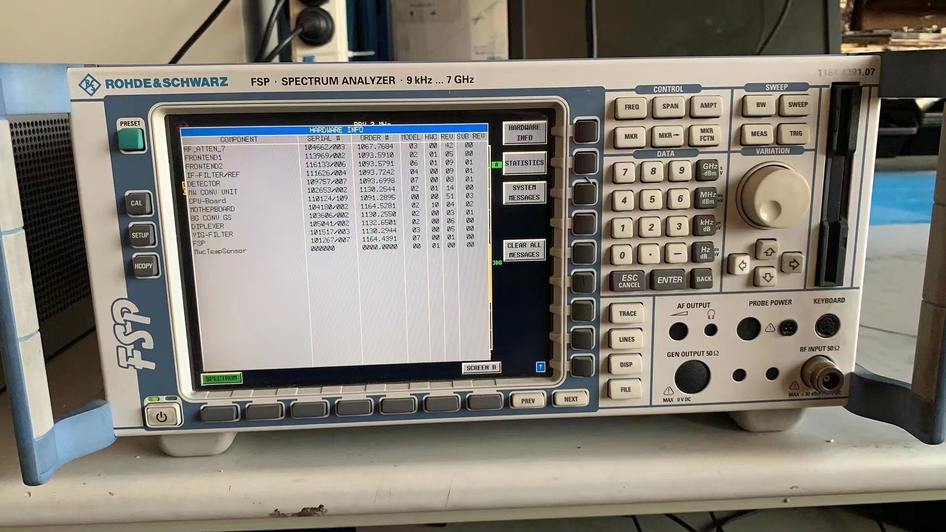 Rohde And Schwarz RF Spectrum Analyzer FSP7 9KHz-7GHz Durable