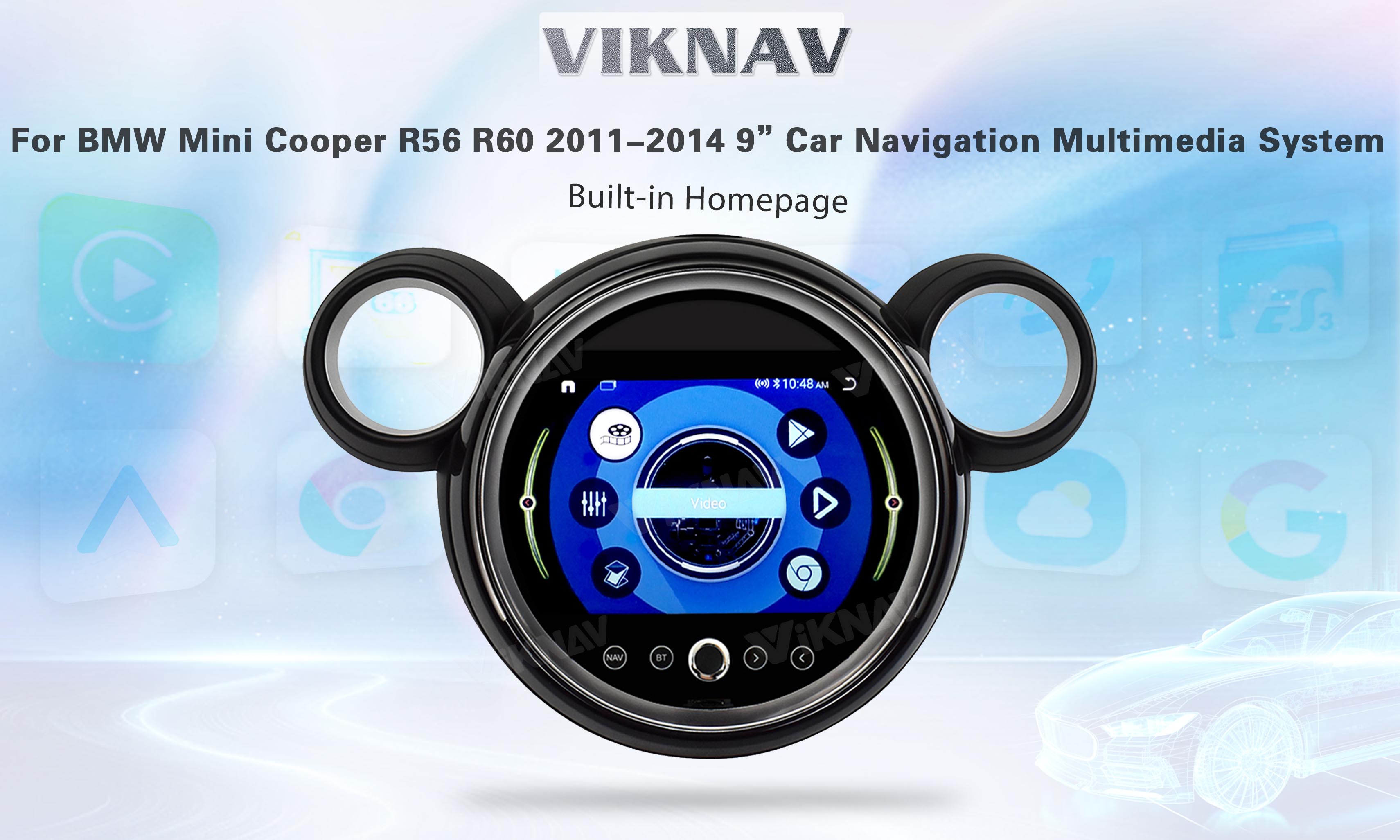 Professional Bluetooth Car Radio Head Unit For BMW Mini Cooper R56 R60 2011-2014 9Inch