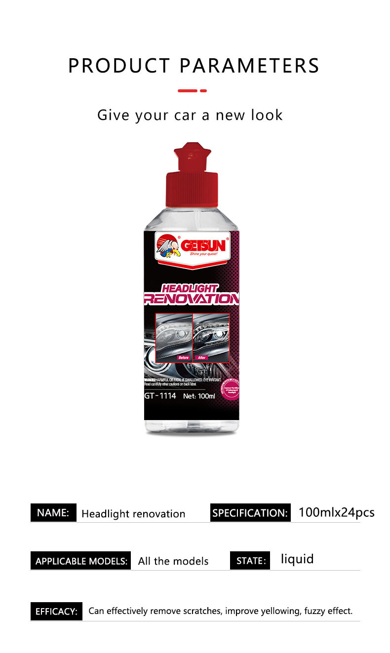 Water Soluble Headlight Renovation Restoration Polishing Compound ODM