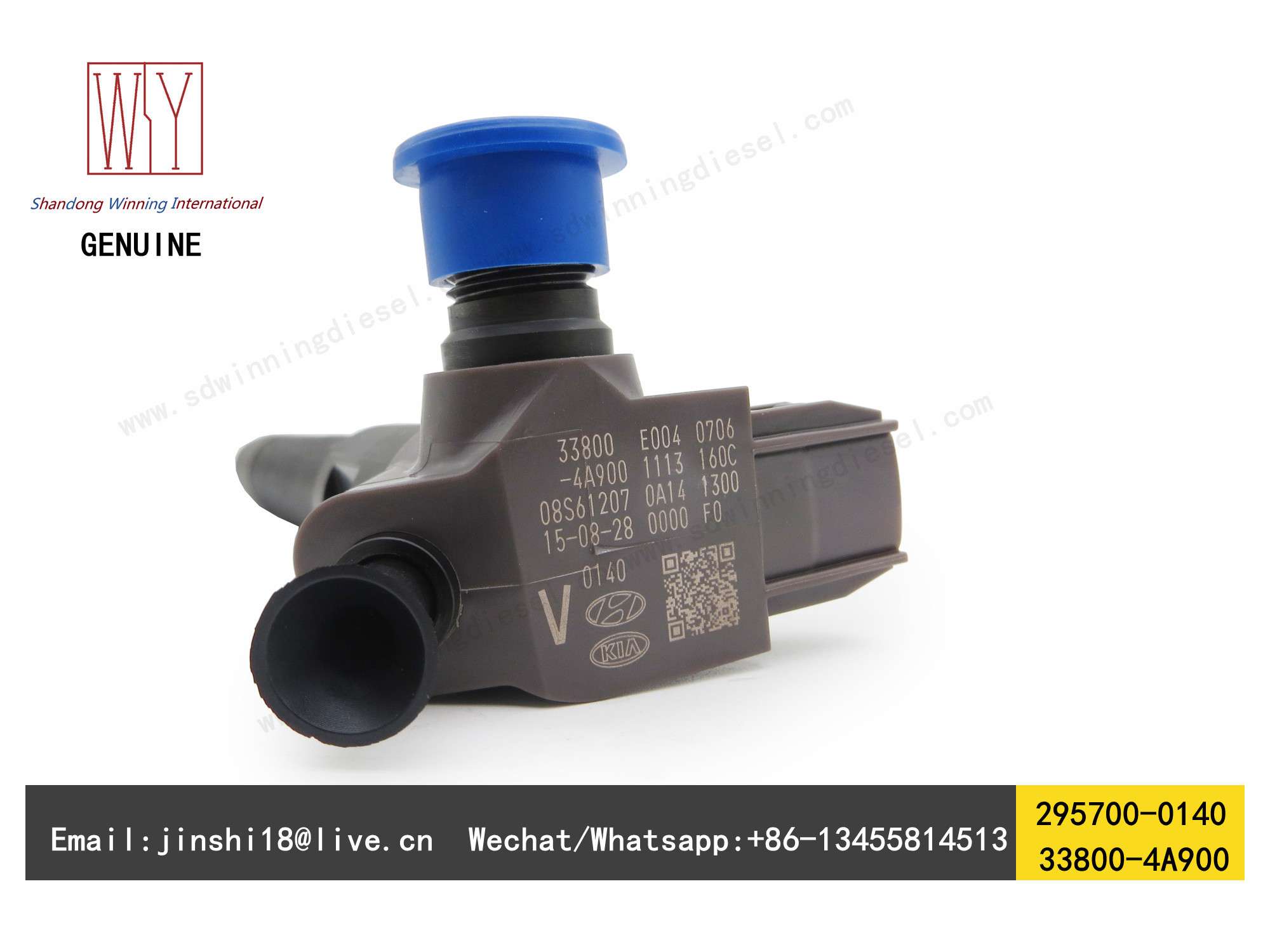 DENSO GENUINE AND BRAND NEW FUEL INJECTOR 295700-0140 FOR HYUNDAI 33800-4A900 D4CB, EURO6 ENGINE
