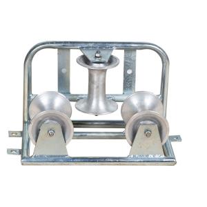  Galvanized Triple Cable Pulling Rollers , Aluminum Cable Corner Roller Manufactures