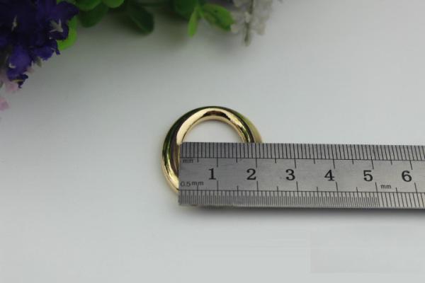 Handbag Accessories Zinc Alloy Open Oval Shape Light Gold Metal Ring Buckles