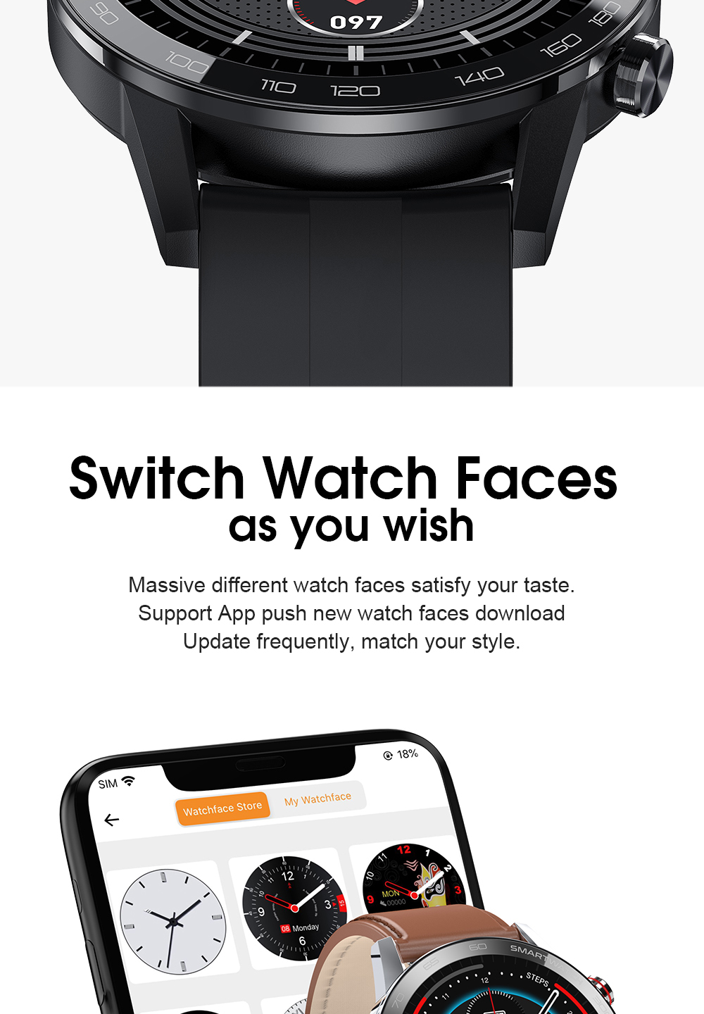 L26 Smartwatch 370mAh Lithium Battery ECG Waterproof Sports apply To Huawei