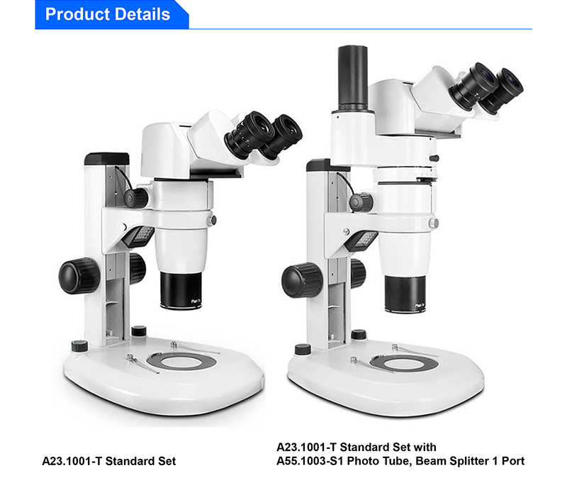 Inclined Head A23.1001 Stereo Zoom Binocular Microscope Max 0.8~8x