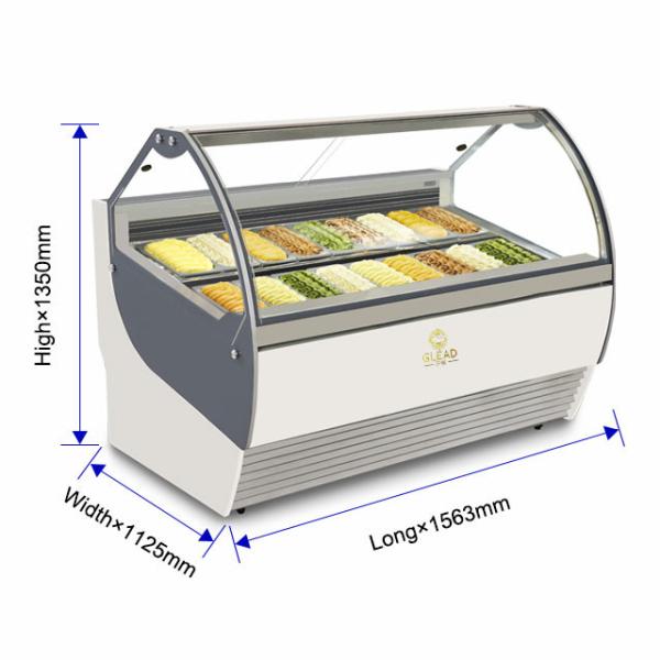 Italian Pan Qty 18pcs Ventilated Industrial Refrigeration Equipment for Gelato