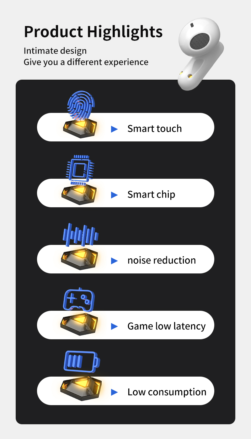 Low Latency Super Bass Stereo Wireless Earphones for PC and Travel In-Ear Sports Ready