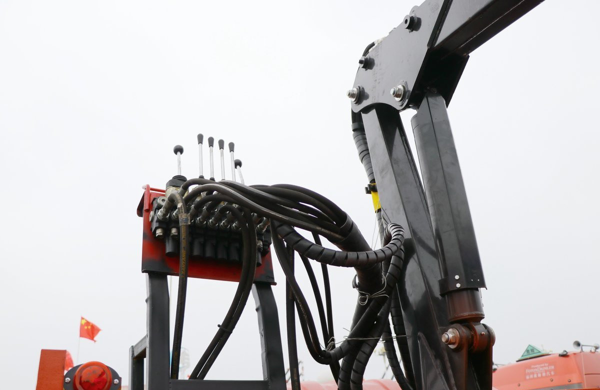 Crane Truck Mounted Lifting Weight 4 Tons Dayun 4*2 Single And Half Cab Grabbing Wood 200hp