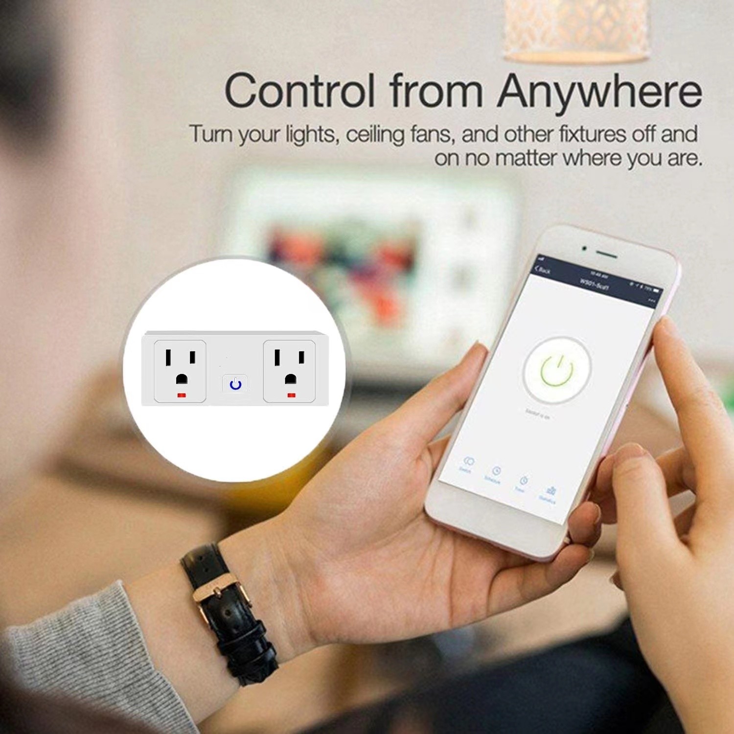 US Standard Tuya Wifi Smart Wall Plug Google Assistant Voice And Timing Control