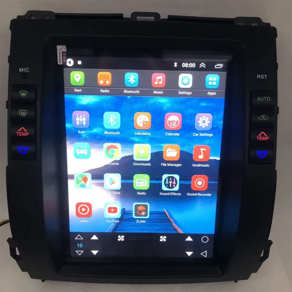 Touch Screen Carplay Car Radio Tesla Style 4G Android GPS 9.7in For Toyota Prado