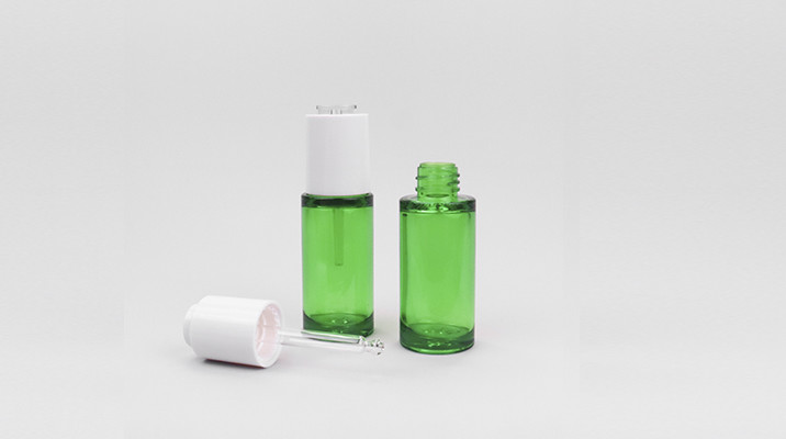 30ml Transparent Green Cosmetic Dropper Bottles For Essential Oils