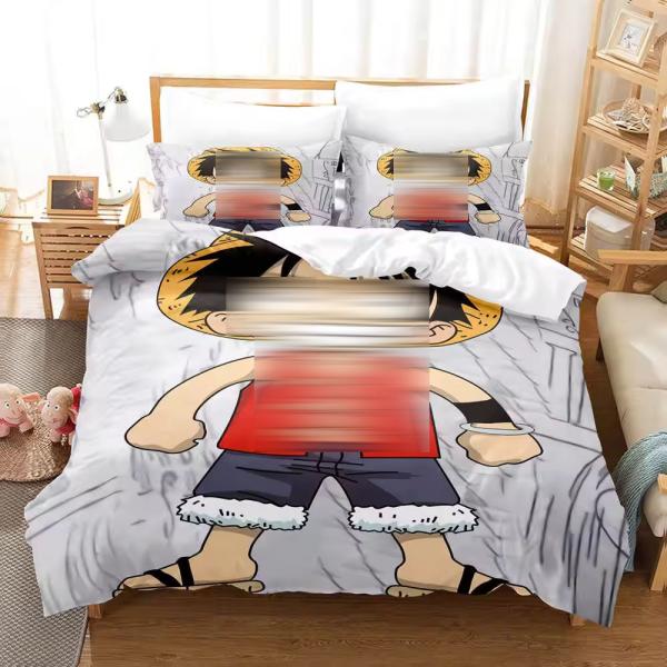 Anti Dust Mite 3D Printed Monkey D. Luffy Series Plant Digital Print Bed Linen