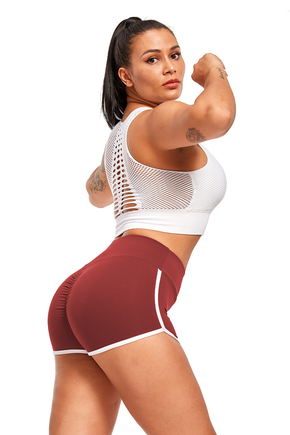 Pure Color Sexy Slimming Exercise High Waist Lift Buttock Fast Dry Fitness Yoga Pants For Women