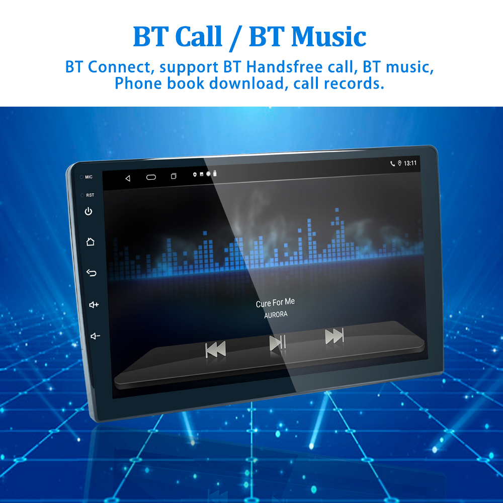 10 Inch Touch Screen Universal Car Radio with Multi Language and 2 Din Build-in Design