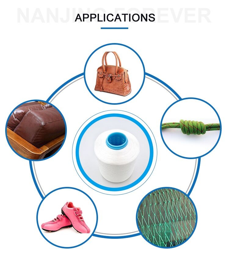 280D/3 Bonded Nylon Thread For Leather Raw White Low Shrinkage