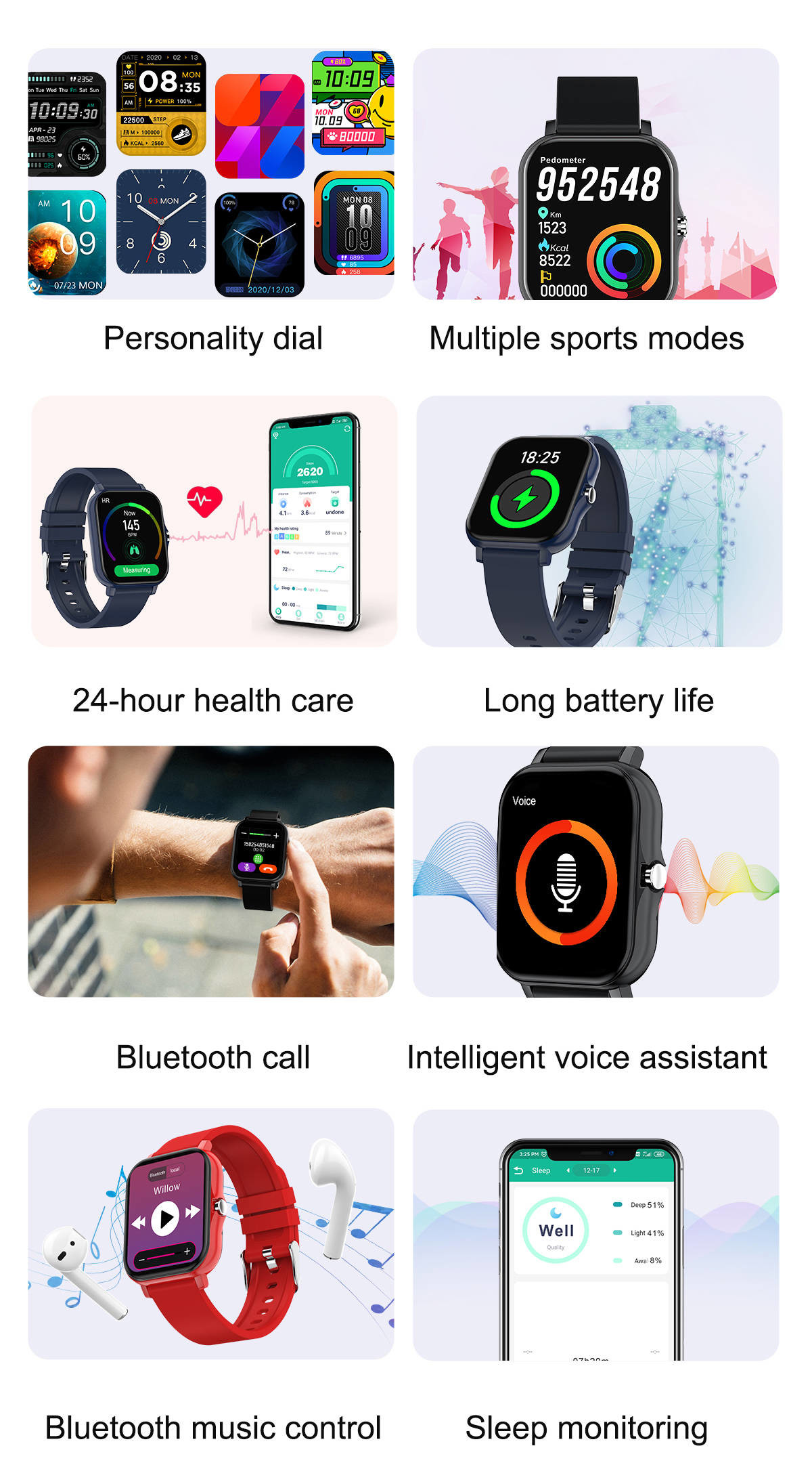Double UI Switch Smartwatch Sport Calorie Detection SMS Reminder With Two Casual Games