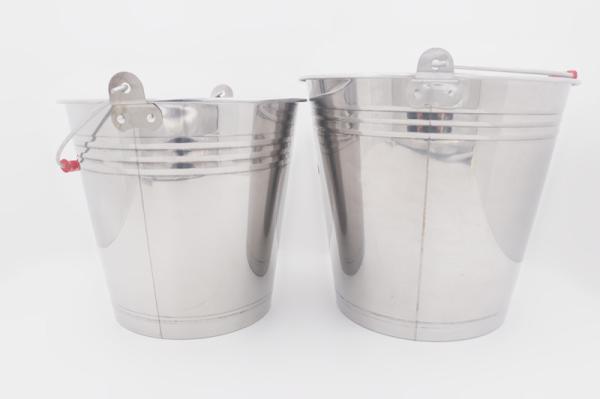 4L Household used different size pail bucket with handle stainless steel water